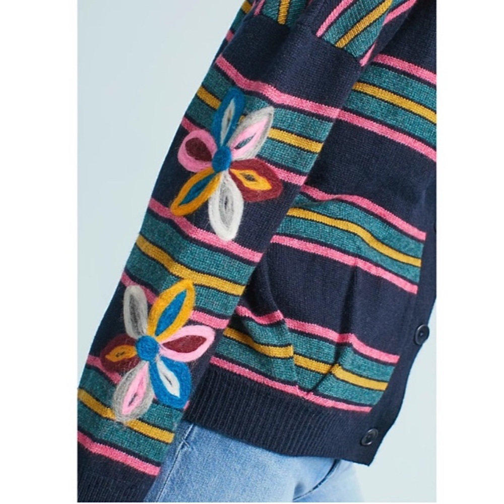ANTHROPOLOGIE MOTH Felted Posy Cardigan Size L - Picture 2 of 12